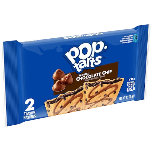 Kellogg s Pop-Tarts Frosted Open & Fold Display Chocolate Chip Pastry, 3.3 Ounces, 6 Per Box, 12 Per Case